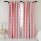 Cortina Jacquard Tradicional Rosa 270x215cm Doble Faz de Simbolos Geometricos