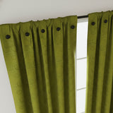 Cortina Jacquard Tradicional Verde Oliva 270x215cm Doble Faz de Simbolos Geometricos