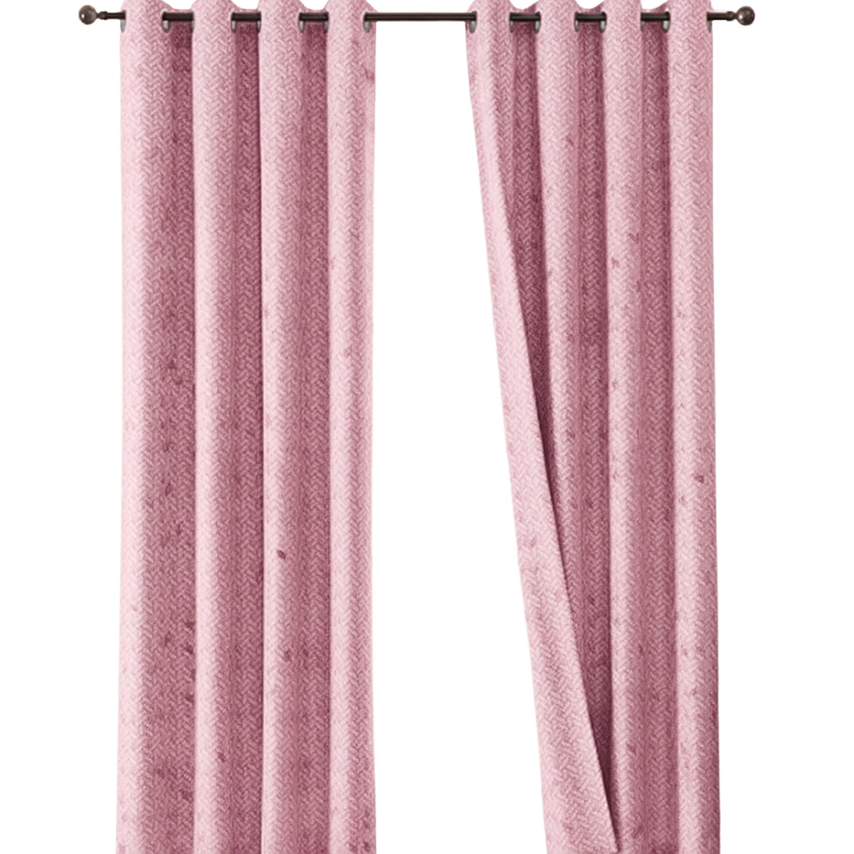 Juego de Cortinas Jacquard Premium Rosa 270x200cm de Figuras Geometricas