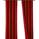 Cortina Jacquard Tradicional Premium Rojo 270x200cm Acústica de Figuras Geometricas