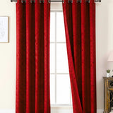 Juego de Cortinas Jacquard Premium Rojo 270x200cm de Figuras Geometricas