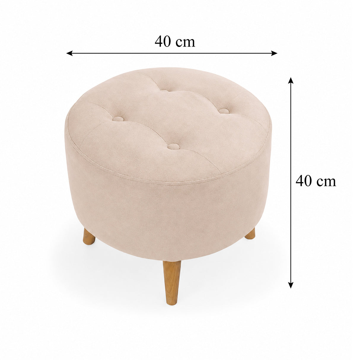 Sala Beige y Blanco 174x92cm con Un Sofá Cama Un Puff y Una Mesa de Centro
