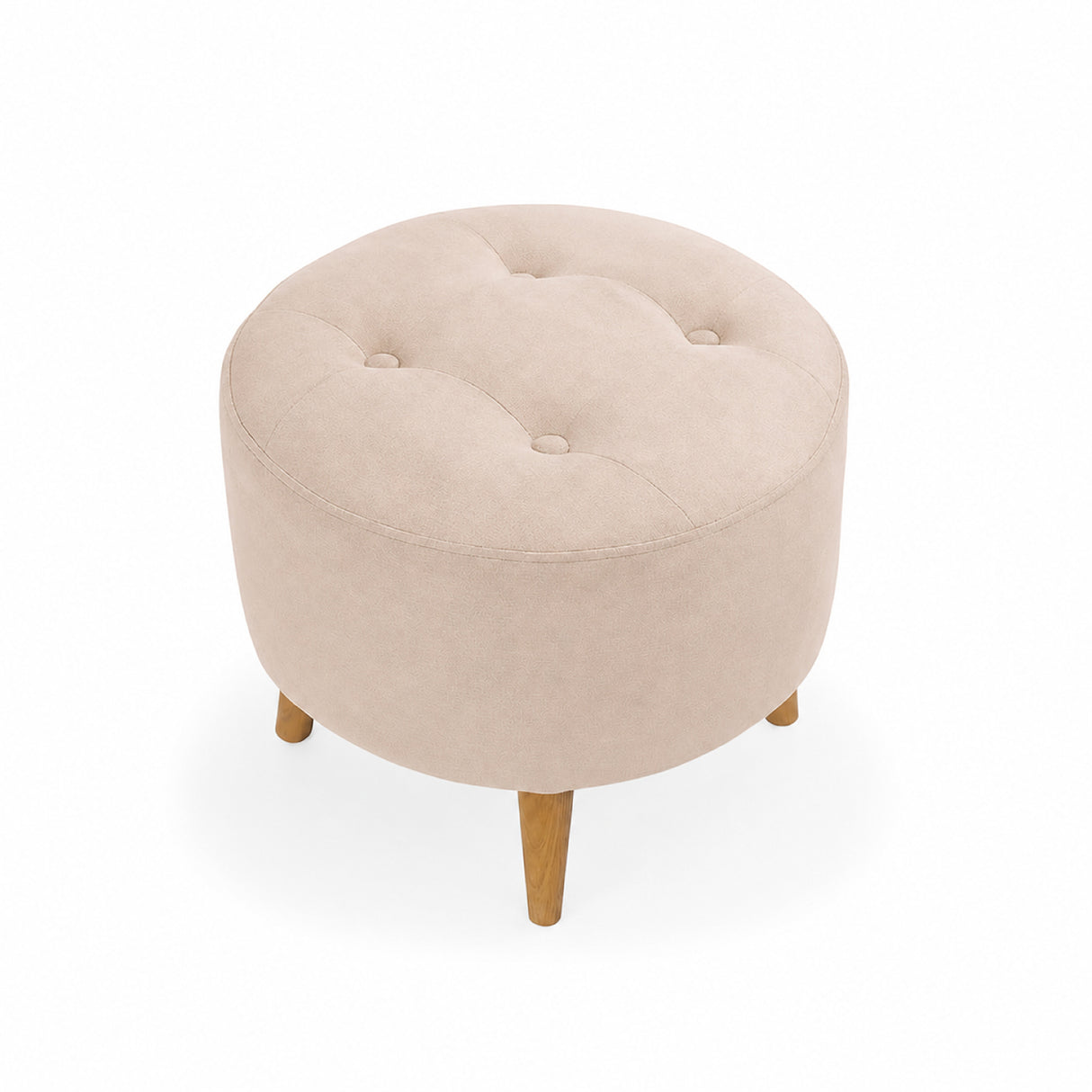 Sala Beige y Blanco 174x92cm con Un Sofá Cama Un Puff y Una Mesa de Centro