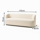 Sala Boom Ovejo Almendra y Amaretto 170x72cm con Un Sofá y Una Mesa de Centro