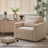 Poltrona Beige 76x90cm de Un Puesto Reclinable con Apoya Brazos