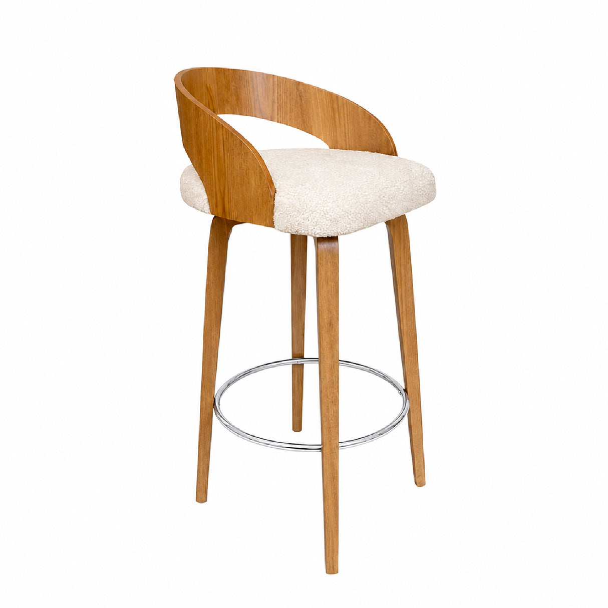 Silla Bar Odet Beige 44x95cm Circular con Espaldar sin Apoya Brazos