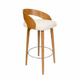 Silla Bar Odet Beige 44x95cm Circular con Espaldar sin Apoya Brazos