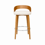 Set x 2 Sillas Bar Odet Beige 44x95cm Circular con Espaldar sin Apoya Brazos