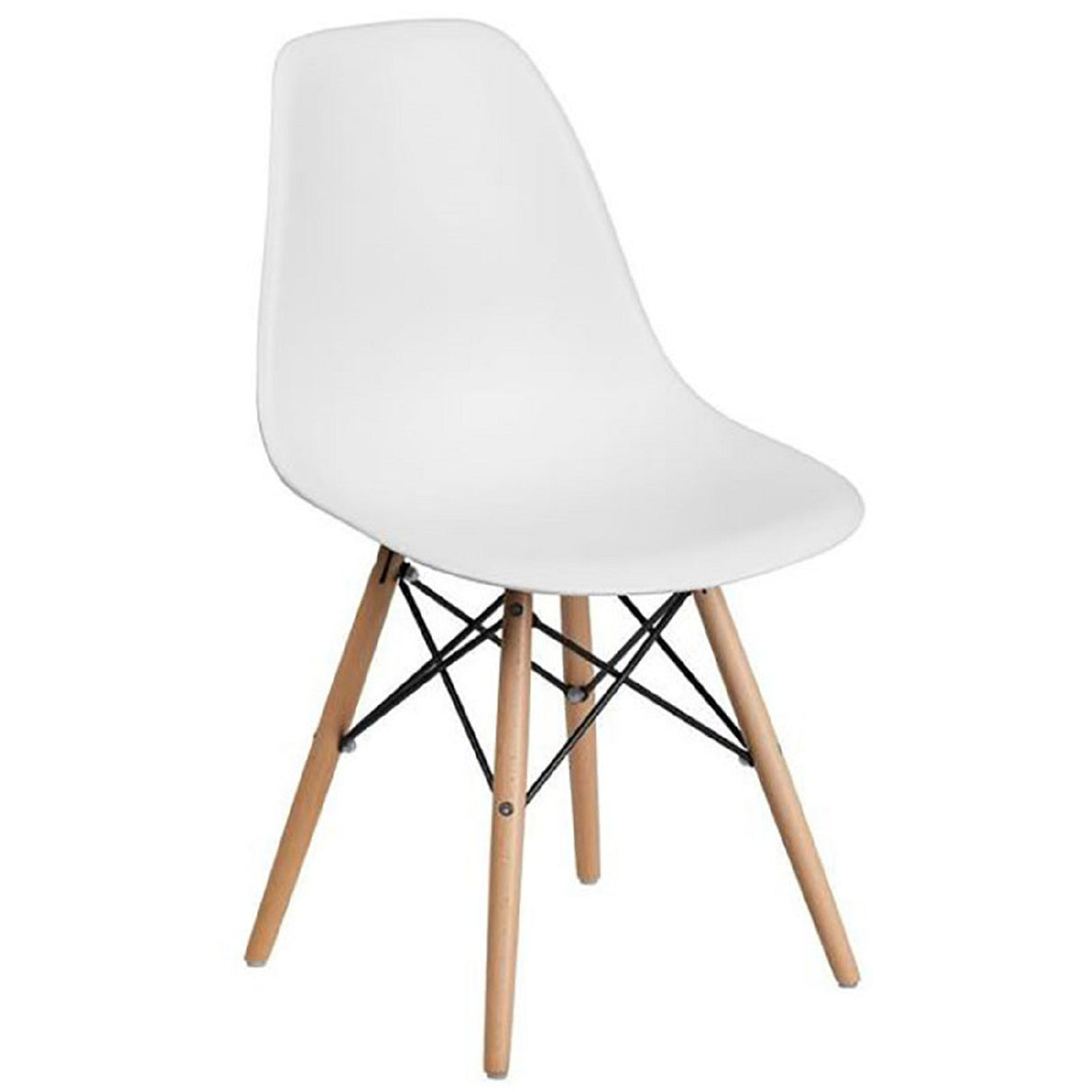 Combo Tocador Touluse Blanco y Madera Clara 140x40cm con Espejo y con Una Silla Blanca