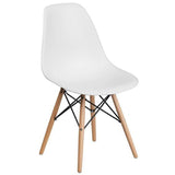 Combo Tocador Touluse Blanco y Madera Clara 140x40cm con Espejo y con Una Silla Blanca