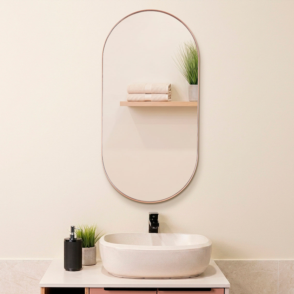 Espejo de Pared Rainbow Arupo 50x100cm Ovalado con Marco En PVC