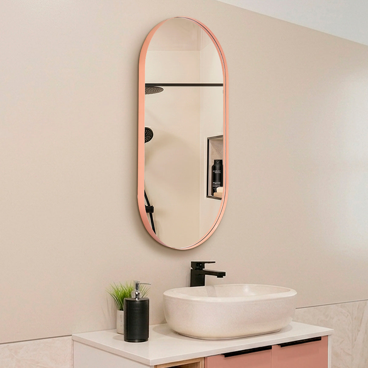 Espejo de Pared Rainbow Arupo 50x100cm Ovalado con Marco En PVC