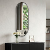 Espejo de Pared Rainbow Gris Grafito 50x100cm Ovalado con Marco En PVC