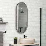 Espejo de Pared Rainbow Gris Grafito 50x100cm Ovalado con Marco En PVC