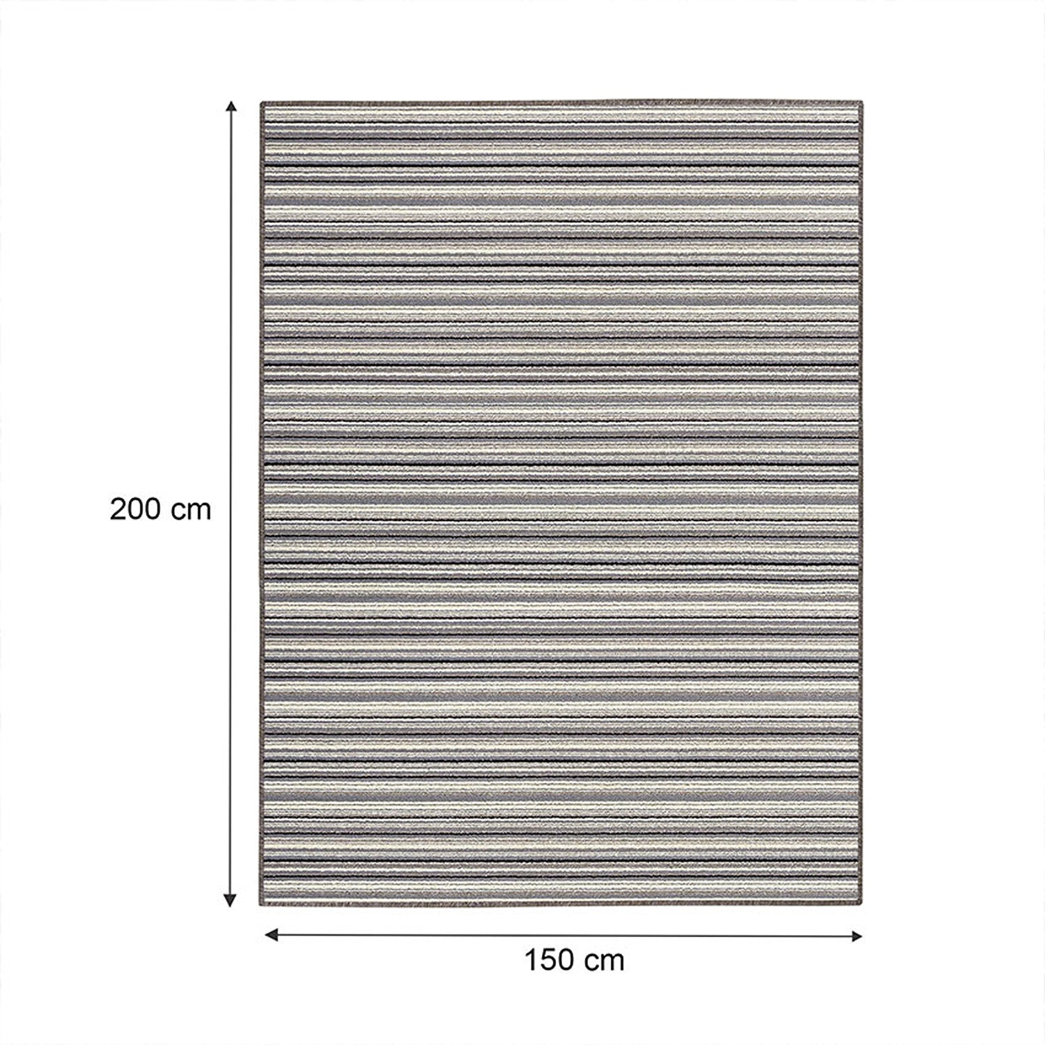 Alfombra Newark Negro y Multicolor 150x200cm Rectangular Suave para Sala De Estar de Lineas