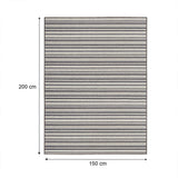 Alfombra Newark Negro y Multicolor 150x200cm Rectangular Suave para Sala De Estar de Lineas