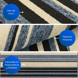 Alfombra Newark Azul 150x200cm Rectangular Suave para Sala De Estar de Lineas