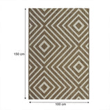 Alfombra Dover Café Oscuro y Cafe Claro 150x100cm Rectangular Suave para Sala De Estar de Rombos