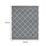 Alfombra Maryland Azul Grisaceo 250x200cm Rectangular Suave para Sala De Estar de Rombos