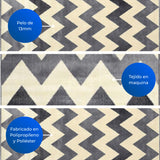Alfombra Maryland Beige y Gris 100x50cm Rectangular Suave para Dormitorio de Zig Zag