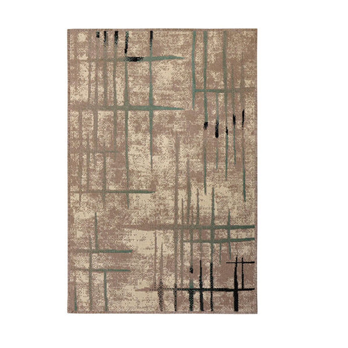 Alfombra Milton Beige Oscuro 150x100cm Rectangular Suave para Sala De Estar de Lineas