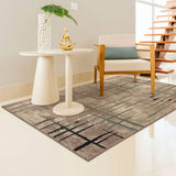 Alfombra Milton Beige Oscuro 150x100cm Rectangular Suave para Sala De Estar de Lineas