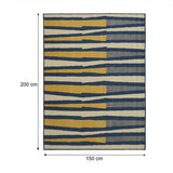 Alfombra Oregon Amarillo y Azul 200x150cm Rectangular Suave para Dormitorio de Lineas