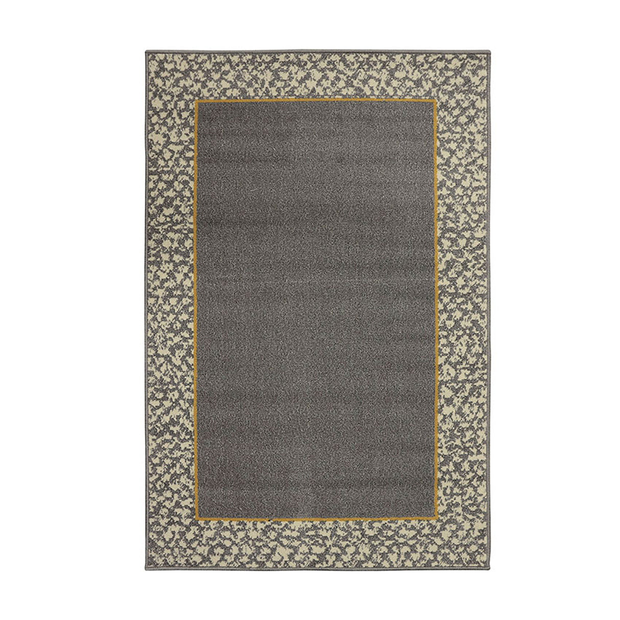 Alfombra Oregon Gris Oscuro y Amarillo 150x100cm Rectangular Suave para Dormitorio de Rectangulos