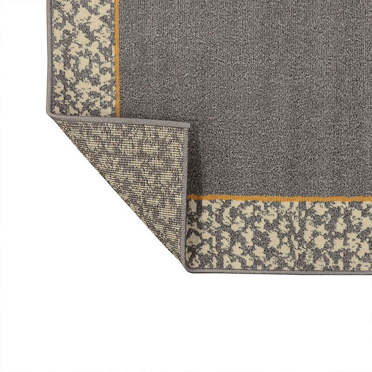 Alfombra Oregon Gris Oscuro y Amarillo 150x100cm Rectangular Suave para Dormitorio de Rectangulos