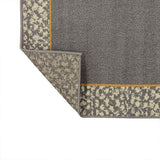 Alfombra Oregon Gris Oscuro y Amarillo 150x100cm Rectangular Suave para Dormitorio de Rectangulos