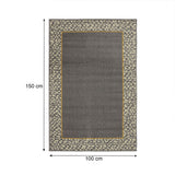 Alfombra Oregon Gris Oscuro y Amarillo 150x100cm Rectangular Suave para Dormitorio de Rectangulos