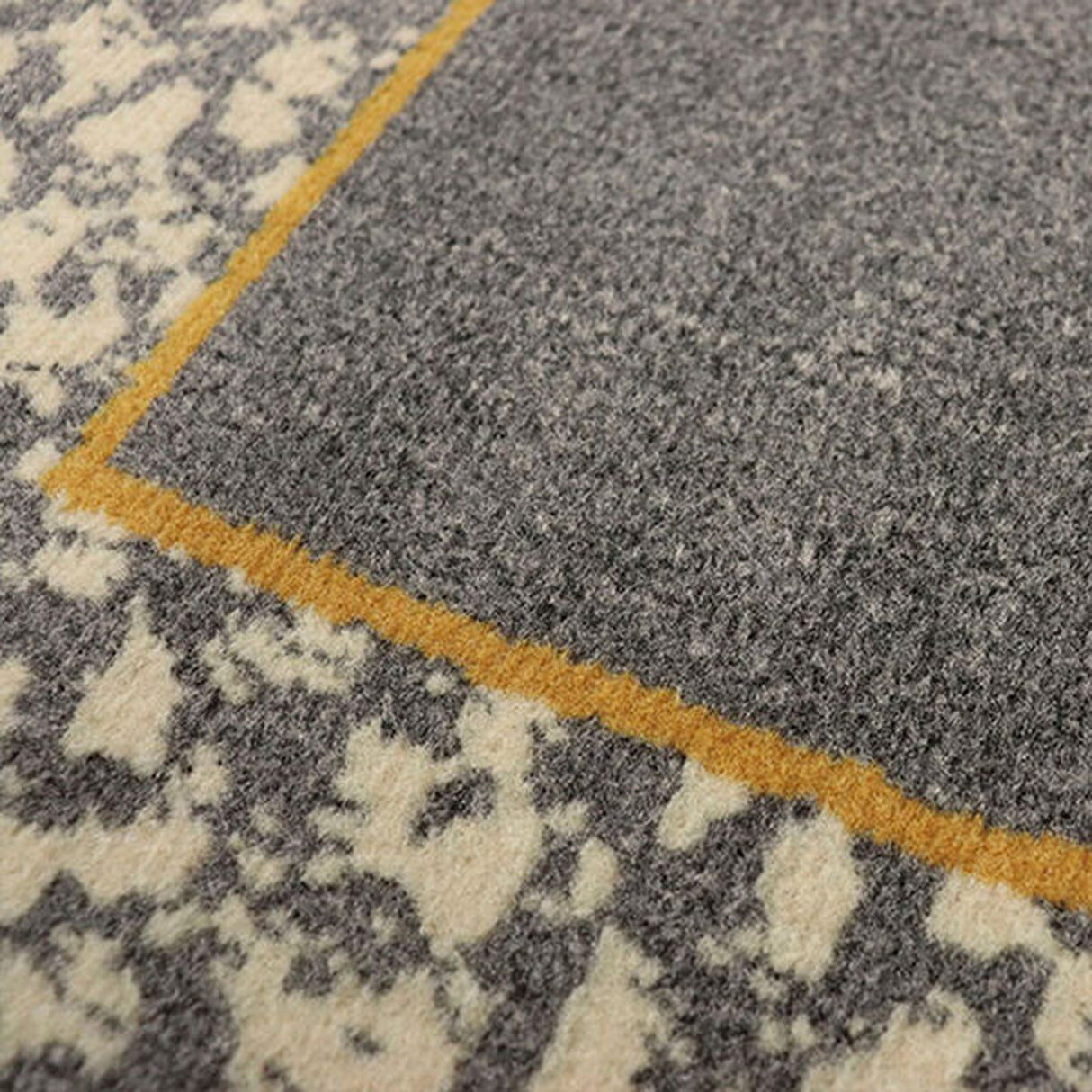 Alfombra Oregon Gris Oscuro y Amarillo 200x150cm Rectangular Suave para Dormitorio de Rectangulos