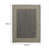 Alfombra Oregon Gris Oscuro y Amarillo 200x150cm Rectangular Suave para Dormitorio de Rectangulos
