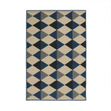 Alfombra Oregon Azul y Negro 150x100cm Rectangular Suave para Banho de Rombos