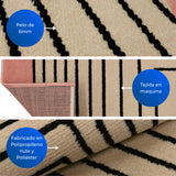 Alfombra Oregon Beige y Negro Germany 200x150cm Rectangular Suave para Dormitorio de Lineas