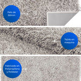 Alfombra Hawaii Gris 150x100cm Rectangular Suave para Dormitorio Fondo Entero