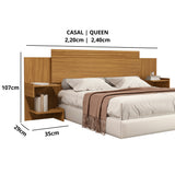 Cabecero Ajustable Aurora Almendra 230x107cm Para Cama Doble