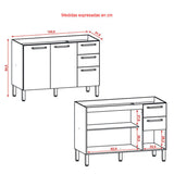 Cocina Modular Canna Café y Blanco 120X144.5cm sin Mesón y sin Pozuelo