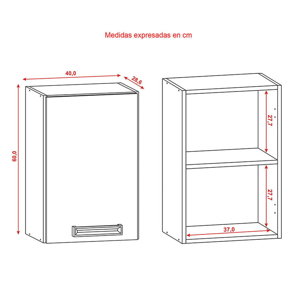 Cocina Modular Canna Café y Blanco 120X144.5cm sin Mesón y sin Pozuelo