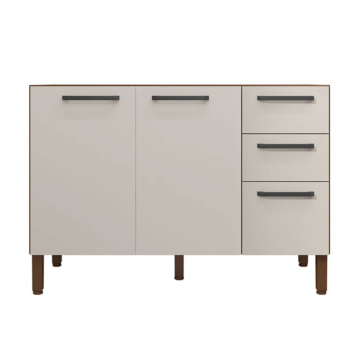 Cocina Modular Canna Café y Blanco 120X144.5cm sin Mesón y sin Pozuelo