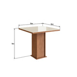 Comedor Fabre Almendra 90x78cm Cuadrado de Cuatro Puestos con Cuatro Sillas