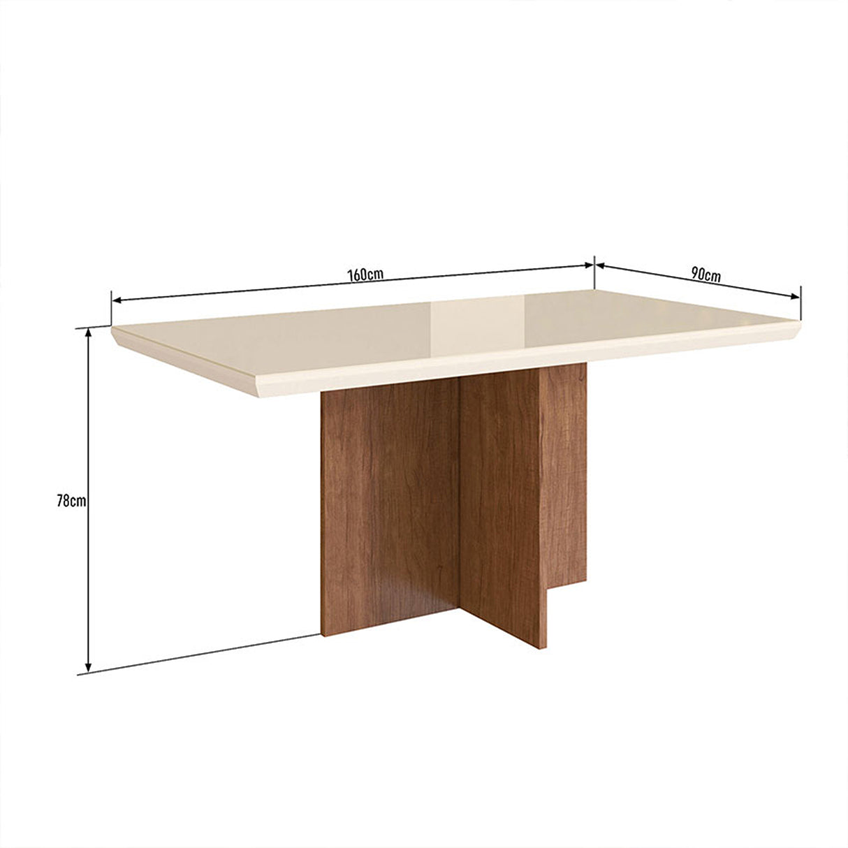 Comedor Aurora Café y Gris 160x78cm Cuadrado de de Seis Puestos con Seis Sillas