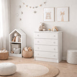 Cómoda Serena Blanco 64x79cm de Cuatro Hileras con Cuatro Cajones