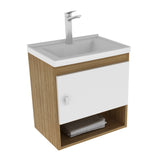 Mueble para Lavamanos Linz Almendra y Blanco 44.3x45cm Individual Flotante con Lavamanos Integrado