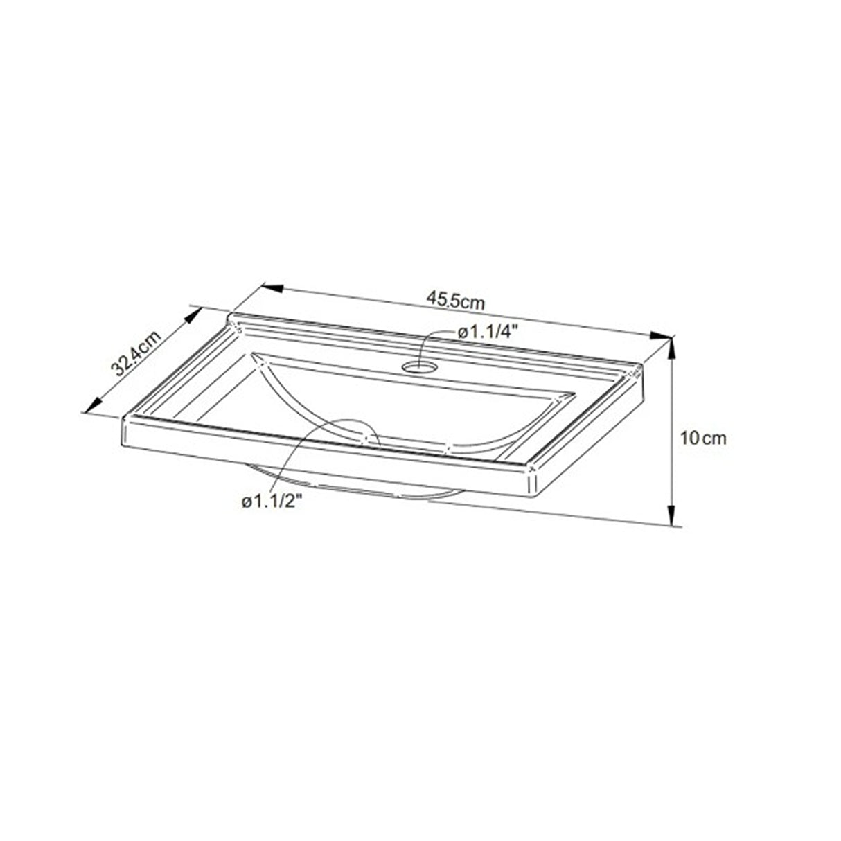 Mueble para Lavamanos Linz Almendra y Blanco 44.3x45cm Individual Flotante con Lavamanos Integrado