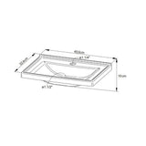 Mueble para Lavamanos Linz Almendra y Blanco 44.3x45cm Individual Flotante con Lavamanos Integrado