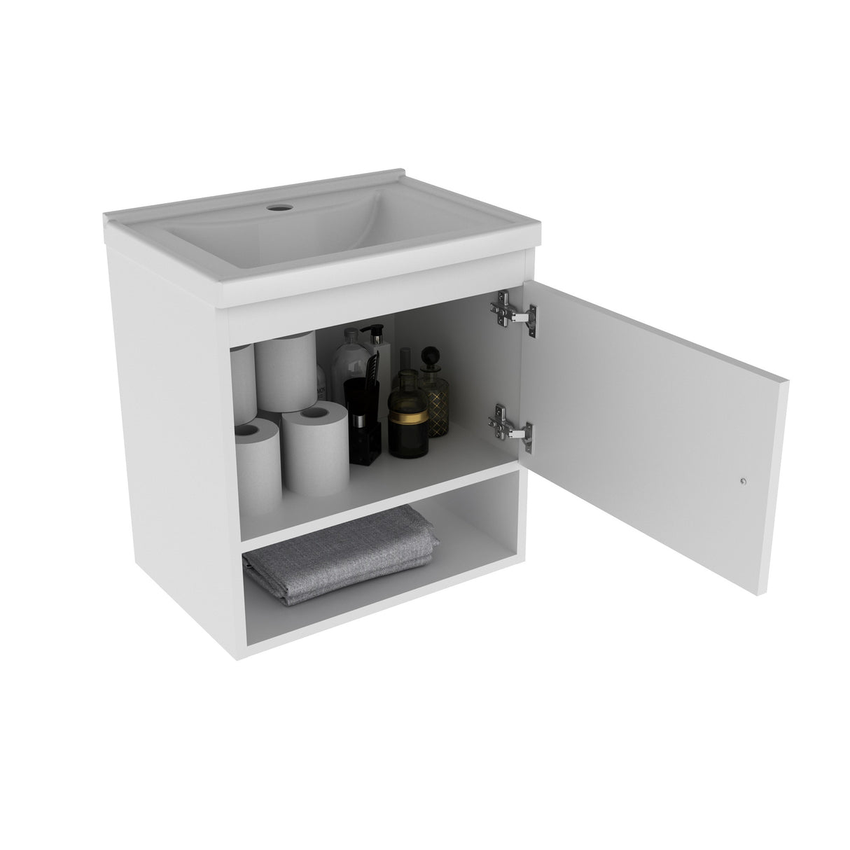 Mueble para Lavamanos Linz Blanco 44.3x45cm Individual Flotante con Lavamanos Integrado
