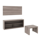 Combo Panel de TV Living Gris 136x60cm para TV Hasta 42" Pulgadas con Tres Compartimientos