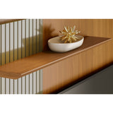 Panel de TV Aura Almendra y Blanco 160.5x162cm para TV Hasta 65" Pulgadas con Dos Compartimientos