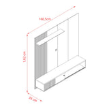Panel de TV Aura Almendra 160.5x162cm para TV Hasta 65" Pulgadas con Dos Compartimientos